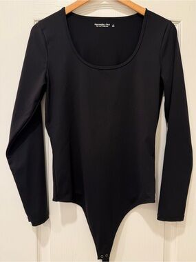 Abercrombie & Fitch Black Long Sleeve Scoop Neck Bodysuit
